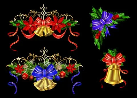 Christmas elements set for your designs Stock Illustration
