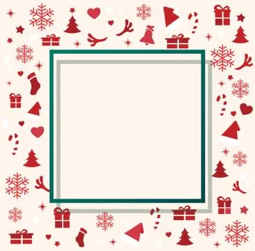 Christmas elements with space pattern background vector Illustrazione stock