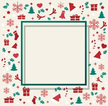 Christmas elements with space pattern background イラスト素材
