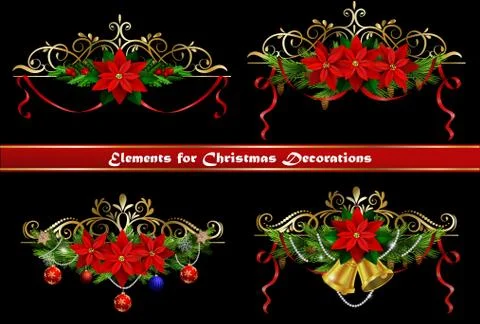 Christmas elements for your designs Illustrazione stock