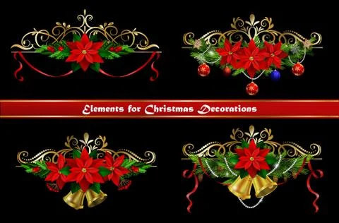 Christmas elements for your designs 库存插图