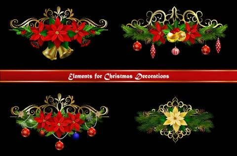 Christmas elements for your designs Stock Illustration