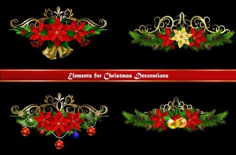 Christmas elements for your designs 스톡 일러스트