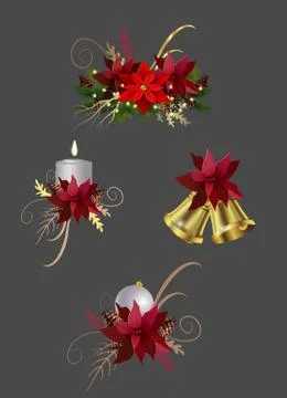 Christmas elements for your designs 库存插图