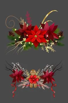 Christmas elements for your designs 스톡 일러스트