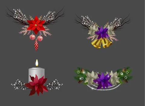 Christmas elements for your designs 库存插图