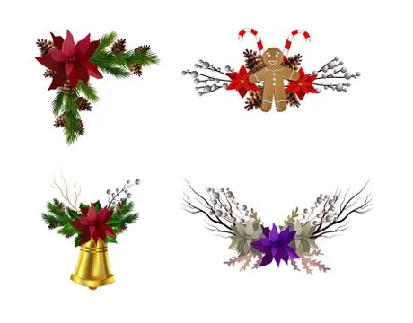 Christmas elements for your designs Illustrazione stock