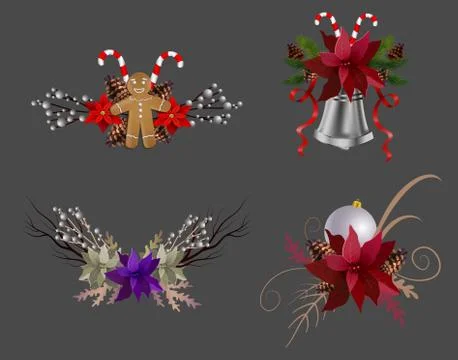 Christmas elements for your designs Illustrazione stock