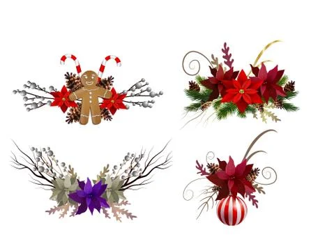 Christmas elements for your designs Illustrazione stock