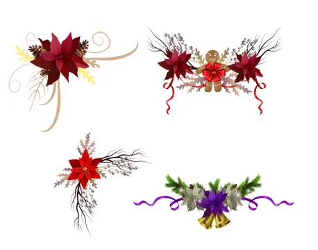 Christmas elements for your designs Illustrazione stock