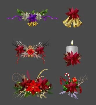 Christmas elements for your designs Illustrazione stock