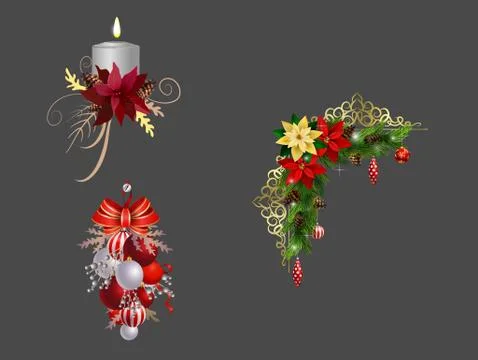 Christmas elements for your designs 库存插图