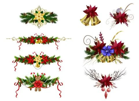 Christmas elements for your designs Illustrazione stock