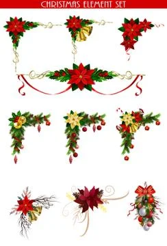Christmas elements for your designs 库存插图