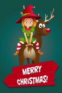 Christmas Elf Card Stock Illustration