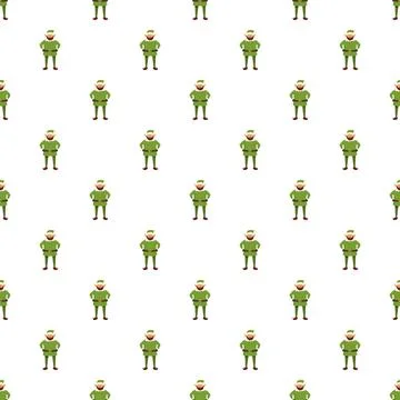 Christmas elf character seamless pattern illustration Stock Illustration