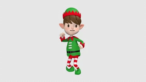 Christmas elf dance - 3d render looped with alpha channel. Stock Footage 218221347