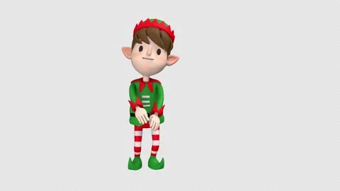 Christmas elf dance - 3d render looped with alpha channel. Stock Footage 218221648