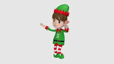Christmas elf dance - 3d render looped with alpha channel. Stock Footage 218221724