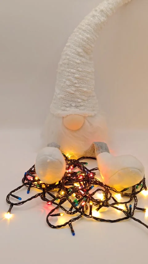 Christmas elf decor on white Stock Footage 322540555