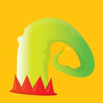 Christmas elf hat isolated on orange background. vector illustration Stock Illustration