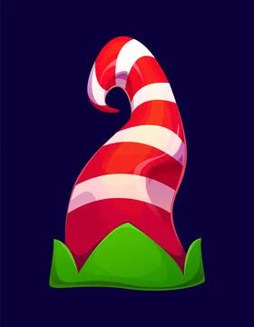 Christmas elf hat, Santa helper cap, headwear Stock Illustration