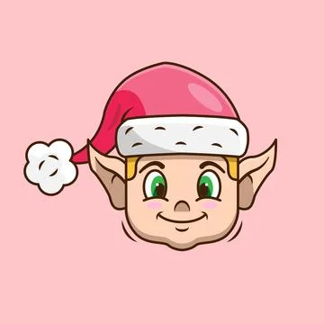 Christmas Elf Head Stock Illustration