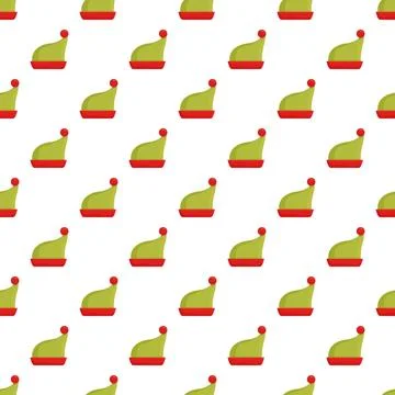 Christmas elf helper hat repeating pattern background Stock Illustration