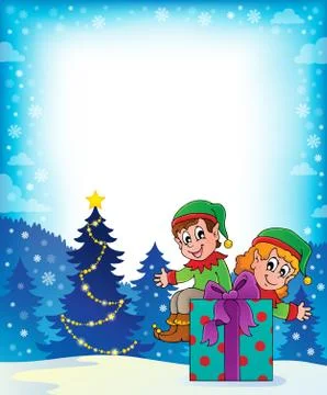 Christmas elf theme - illustration. Stock Illustration
