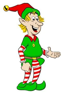 Christmas elf on white background Stock Illustration