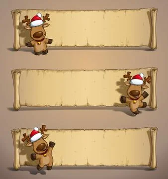 Christmas elks papyrus Stock Illustration