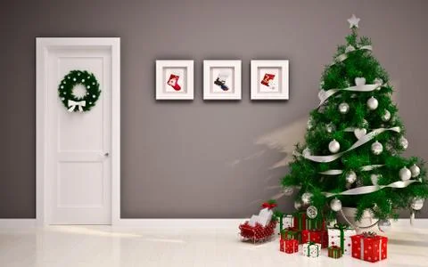 Christmas Empty interior Stock Illustration