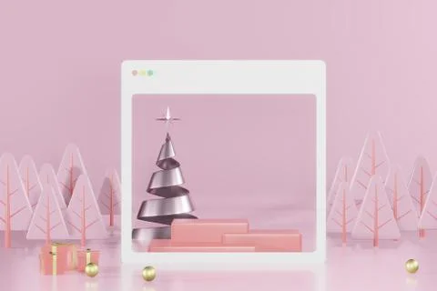 Christmas empty template podium mockup Stock Illustration