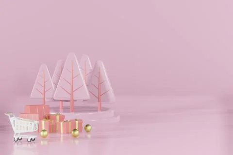 Christmas empty template podium mockup Stock Illustration