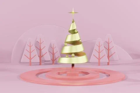 Christmas empty template podium mockup Stock Illustration