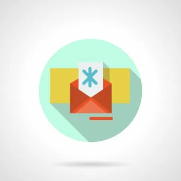 Christmas envelope flat color vector icon Stock Illustration