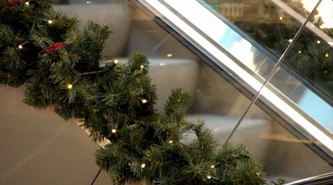 Christmas Escalator Stock Footage 38022036