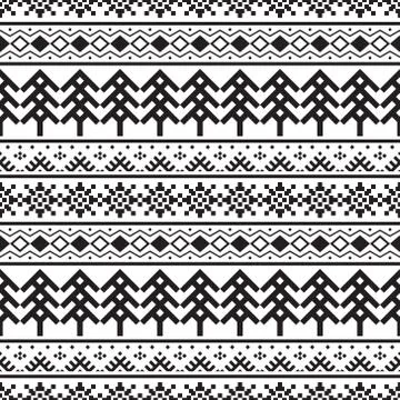 Christmas Ethnic pattern on white background Stock Illustration