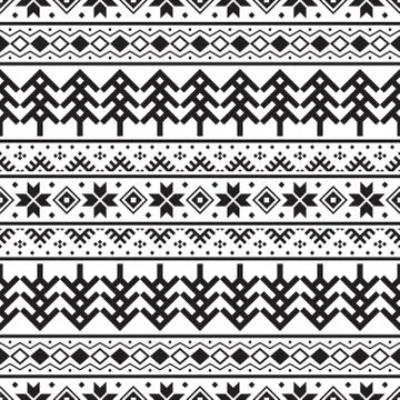 Christmas Ethnic pattern on white background Illustrazione stock