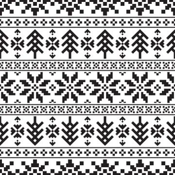Christmas Ethnic pattern on white background Stock Illustration
