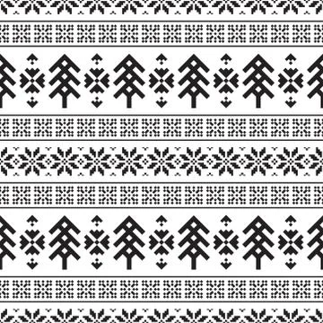Christmas Ethnic pattern on white background Illustrazione stock