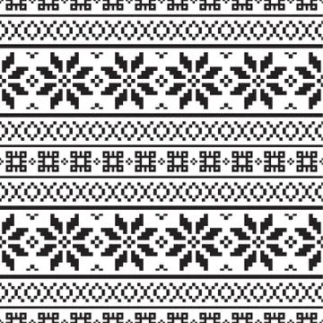 Christmas Ethnic pattern on white background Stock Illustration