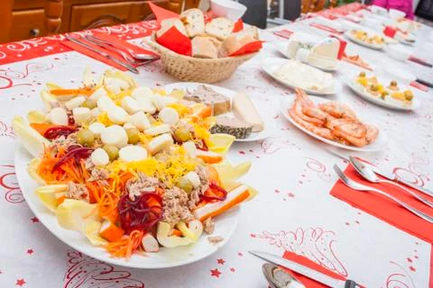 Christmas eve dinner Stock Photos