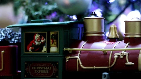 Christmas Express Model Train Stock Footage 129454973