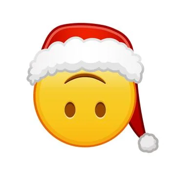Christmas face upside down Large size of yellow emoji smile Stock Illustration