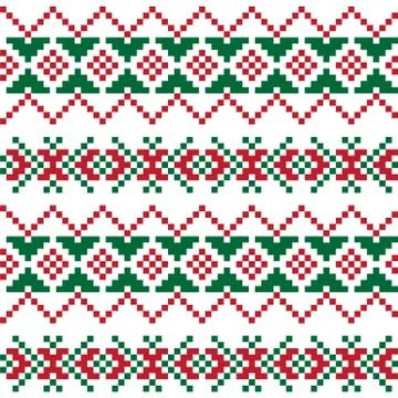 Christmas Fair Isle Seamless Pattern Background Stock Illustration