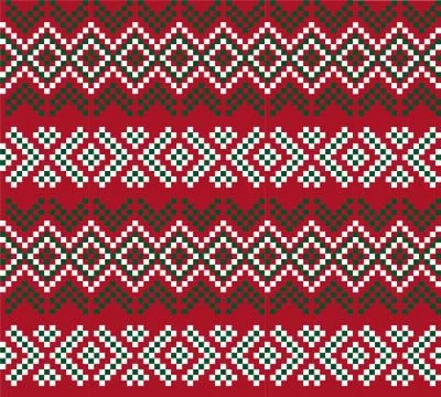 Christmas Fair Isle Seamless Pattern Background Illustrazione stock