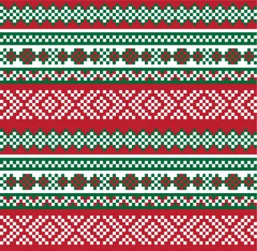 Christmas Fair Isle Seamless Pattern Background Stock Illustration