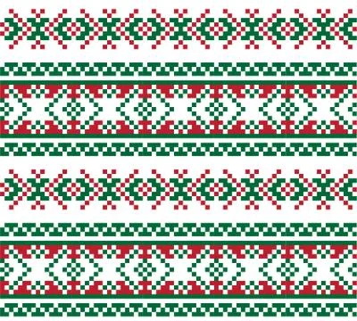 Christmas Fair Isle Seamless Pattern Background 스톡 일러스트