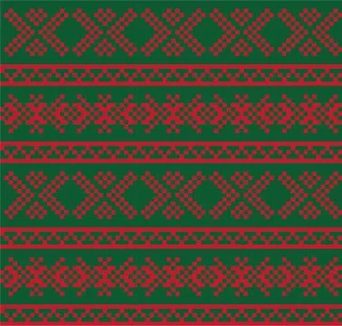 Christmas Fair Isle Seamless Pattern Background Illustrazione stock